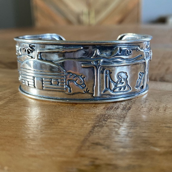 Fritz Casuse Sterling Silver Storytelling Cuff - Picture 1 of 7